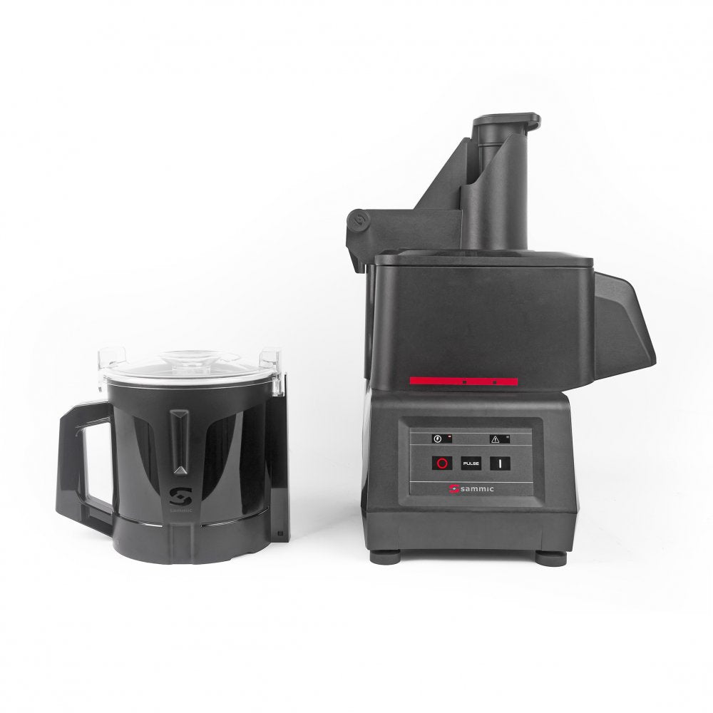 COMPACT COMBINATION VEGE PREP MACHINE -Single speed motor block + vegetable slicer attachment + 4.4L cutter bowl