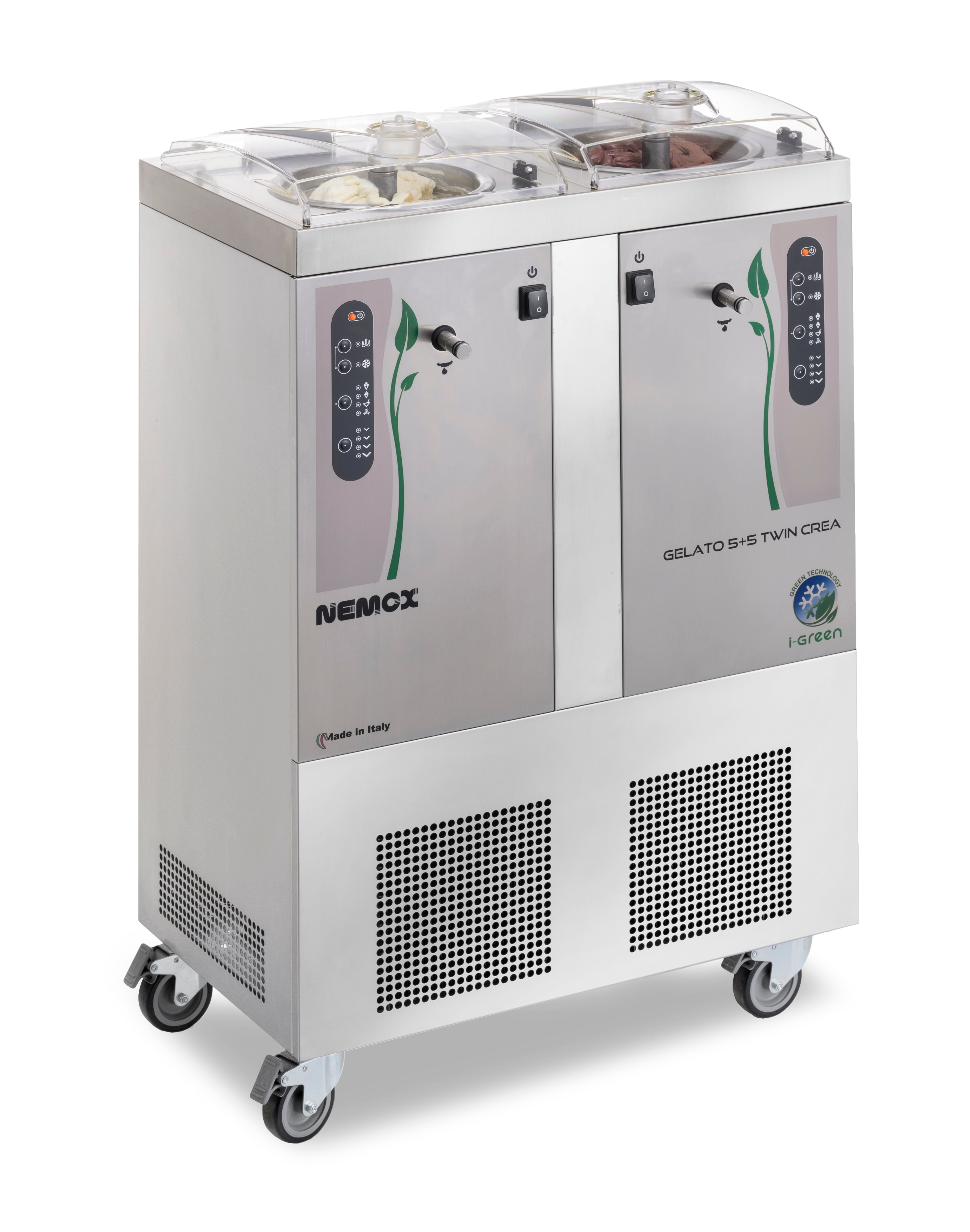 DOUBLE FREESTANDING ICE CREAM MACHINE - 5 + 5K TWIN CREA I-GREEN