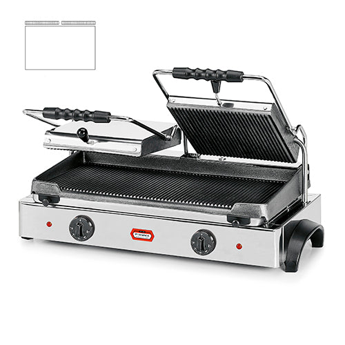 DOUBLE CONTACT GRILL - Grooved Upper/Smooth Lower Plates