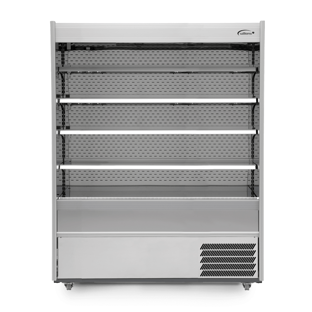 Gem Multideck - white open deck fridge with night blind