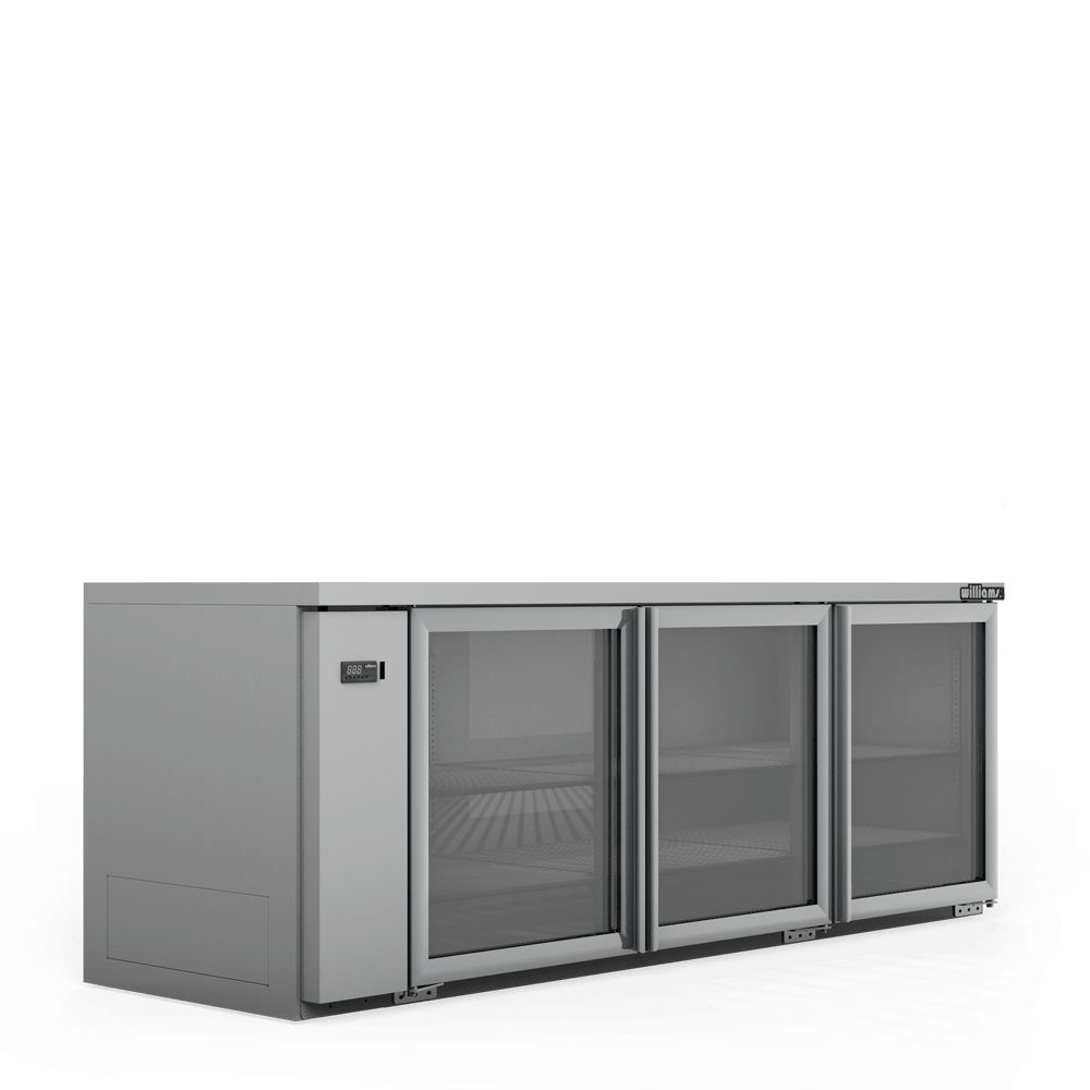 Boronia - Three Door Stainless Steel Remote Back Bar Counter Display Refrigerator