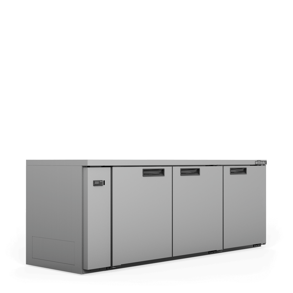 Boronia - Three Door Black Colorbond Remote Back Bar Counter Display Refrigerator