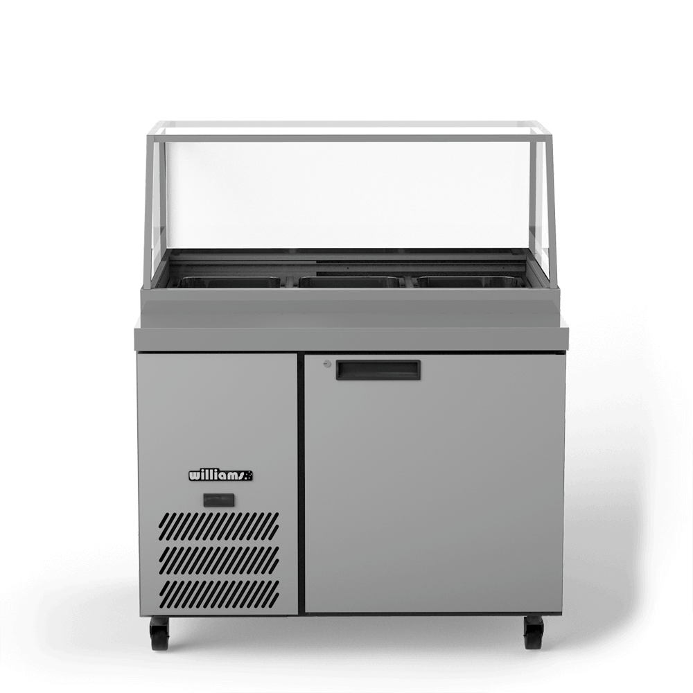Banksia - One Door White Colorbond Prep Counter Refrigerator With Flat Blown Air Well