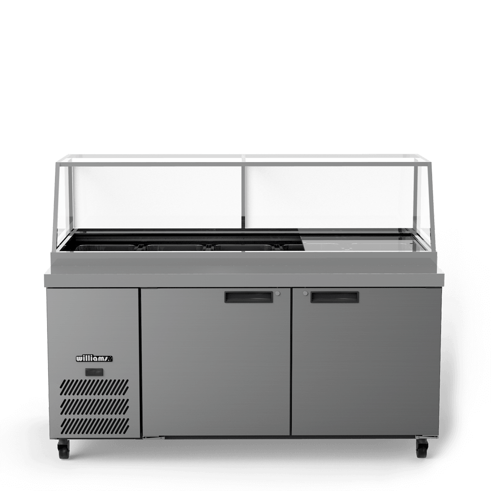 Banksia - Three Door White Colorbond  Prep Counter Refrigerator With Flat Blown Air Well