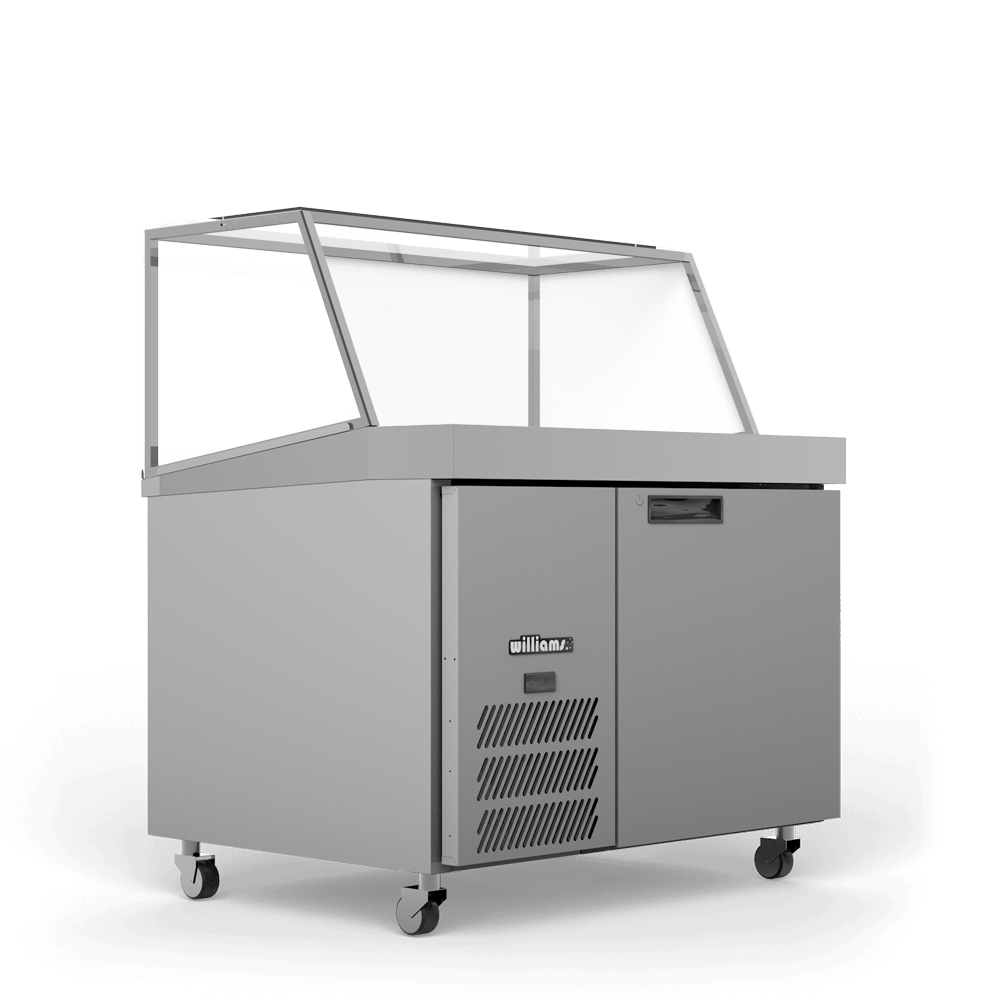 Banksia - One Door Stainless Steel Prep Counter Refrigerator With Angled Blown Air Well - Without Canopy