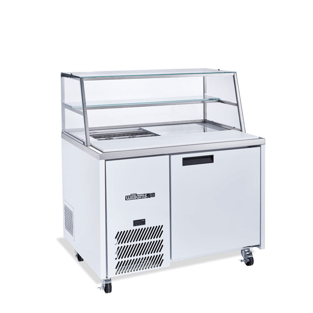 Jade Sandwich - One Door White Colorbond Prep Counter Refrigerator With Blown Air Well - Without Canopy