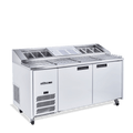 Jade Pizza - Two Door White Colorbond Pizza Prep Counter Refrigerator With Blown Air Well