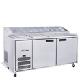 Jade Pizza - Two Door Stainless Steel Pizza Prep Counter Refrigerator With Blown Air Well