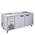 Jade Sandwich - Two Door White Colorbond Prep Counter Refrigerator With Blown Air Well- Without Canopy