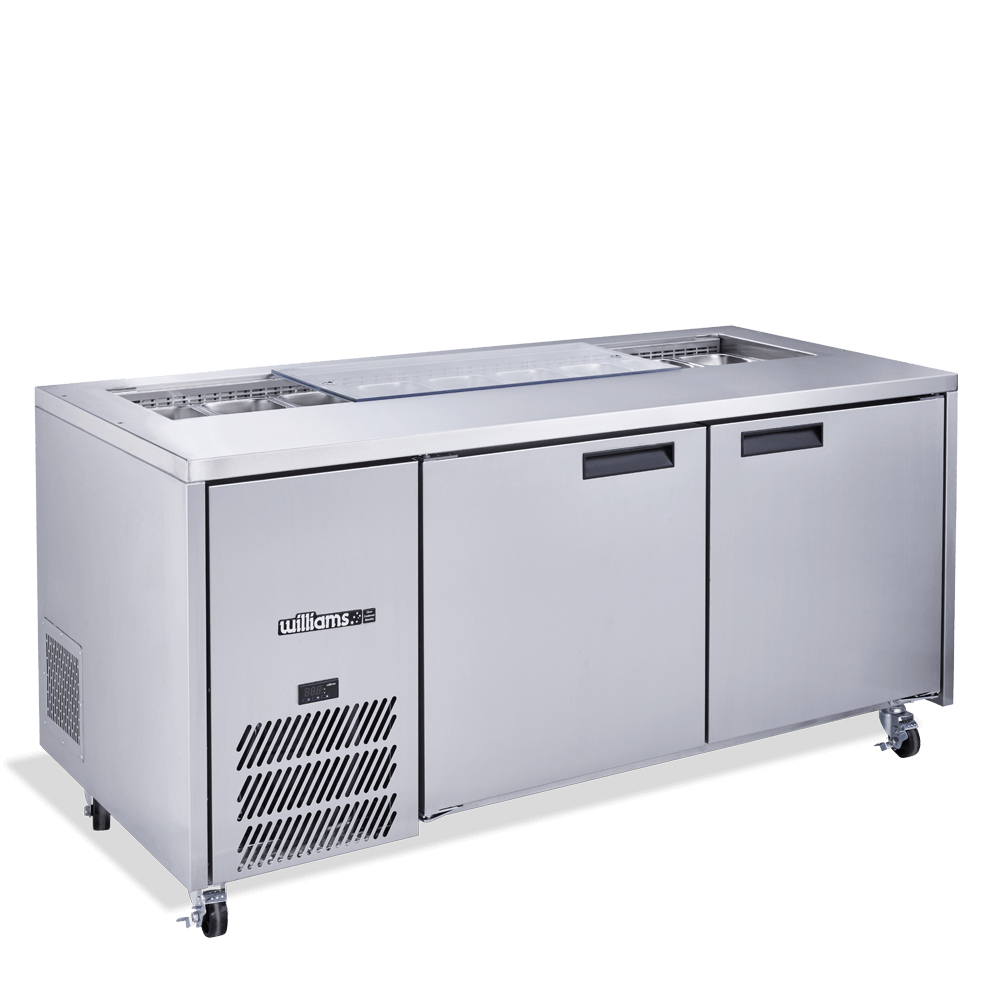 Jade Sandwich - Two Door Stainless Steel Prep Counter Refrigerator With Blown Air Well - Without Canopy
