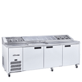 Jade Pizza - Three Door White Colorbond Pizza Prep Counter Refrigerator With Blown Air Well