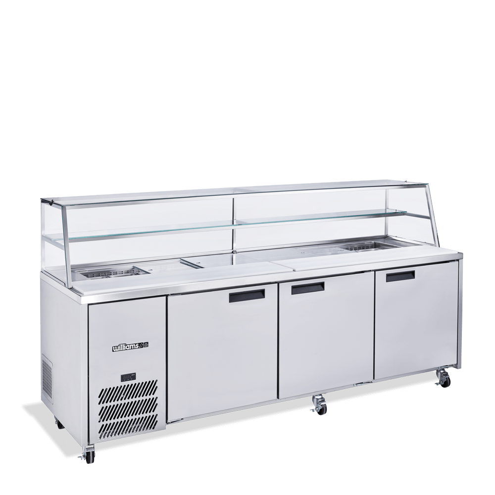 Jade Sandwich - Three Door Stainless Steel Prep Counter Refrigerator With Blown Air Well