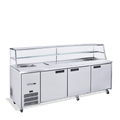 Jade Sandwich - Three Door Stainless Steel Prep Counter Refrigerator With Blown Air Well - Without Canopy