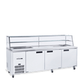 Jade Sandwich - Three Door White Colorbond Prep Counter Refrigerator With Blown Air Well