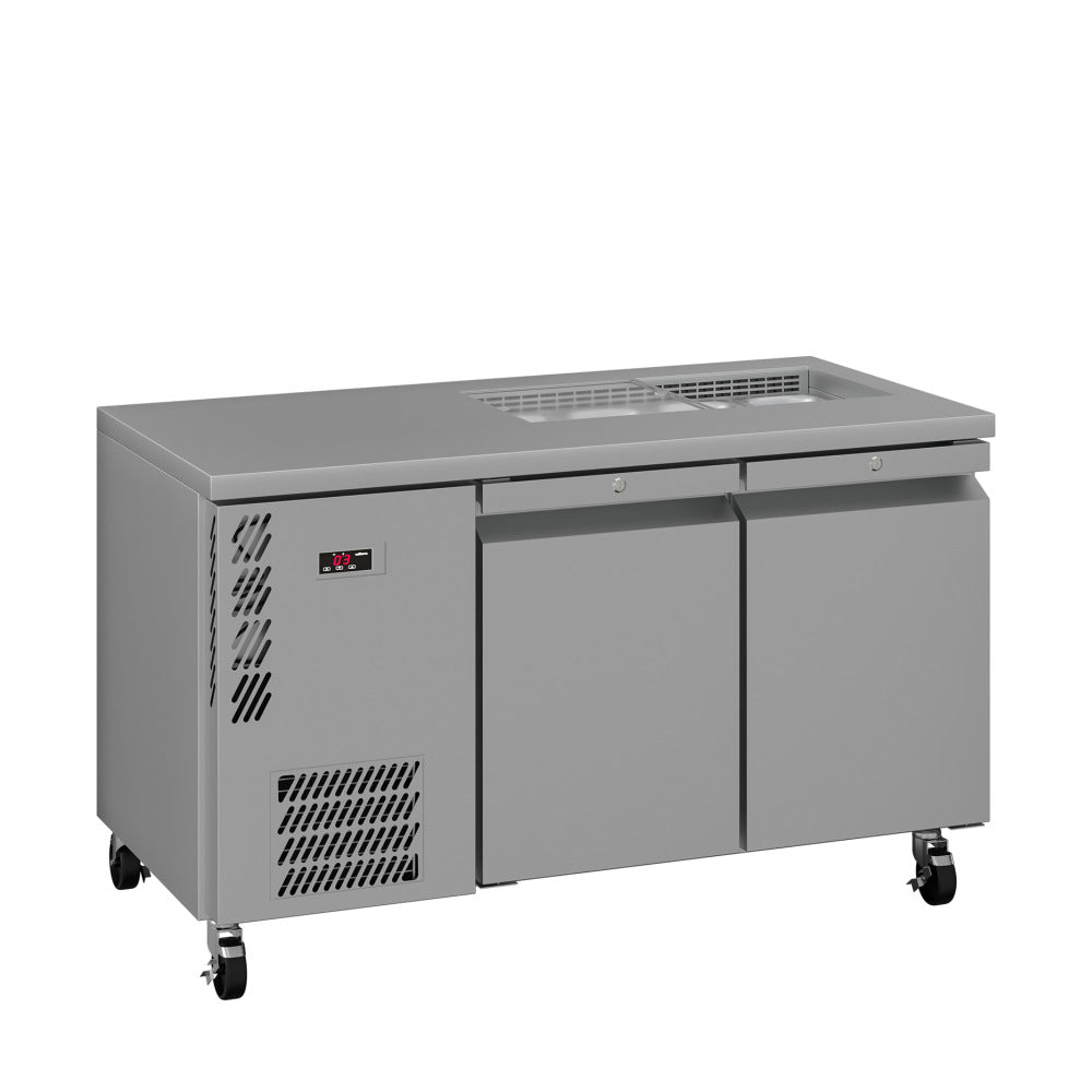 Opal - Two Door Stainless Steel Under Counter Refrigerator With Blown Air Well