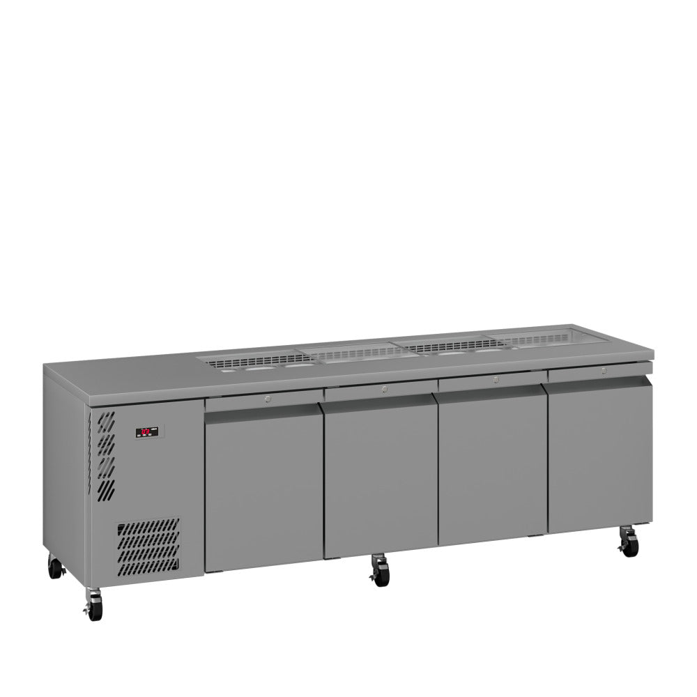 Opal - Four Door Stainless Steel Under Counter Refrigerator With Blown Air Well
