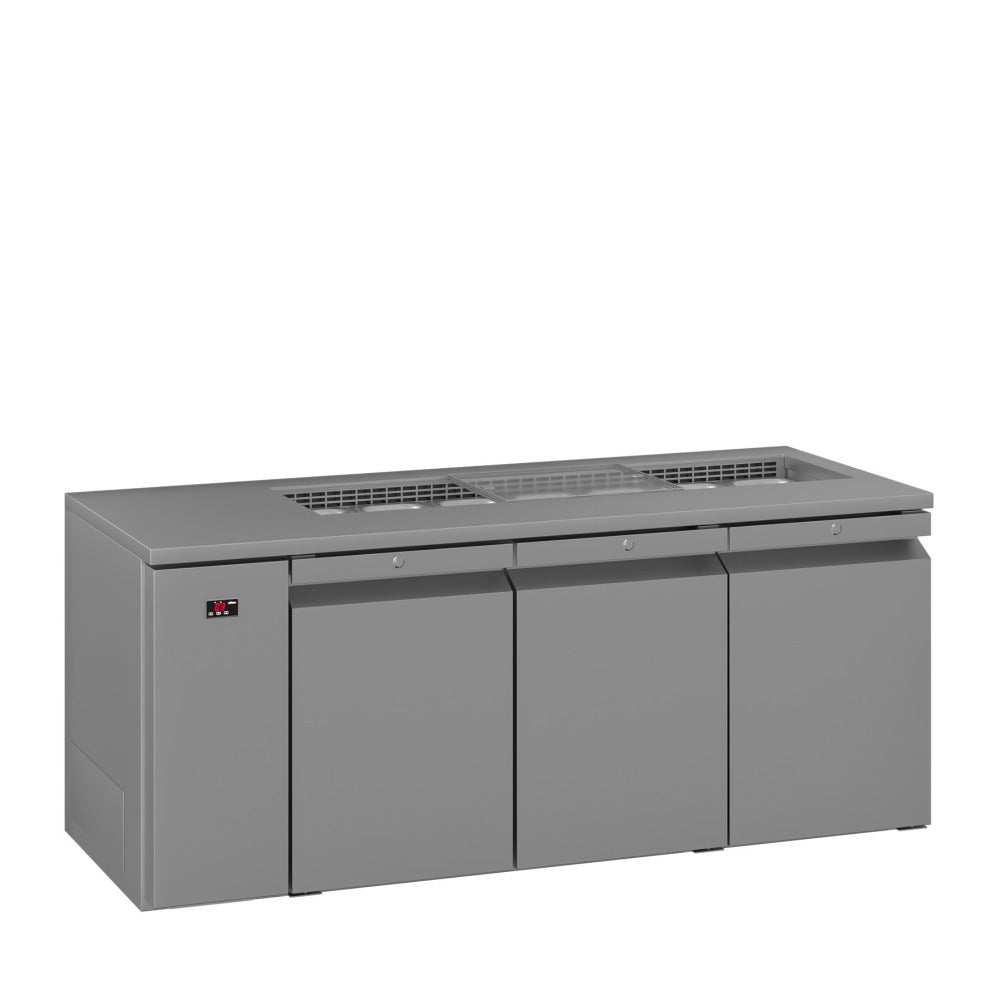 Opal - Three Door Stainless Steel Remote Under Counter Refrigerator With Blown Air Well