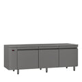 Emerald - Three Door Stainless Steel Remote Under Counter Freezer