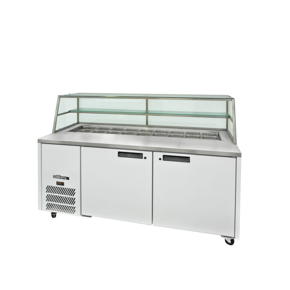 Jade Sandwich - Two Door White Colorbond Prep Counter Refrigerator With Blown Air Well