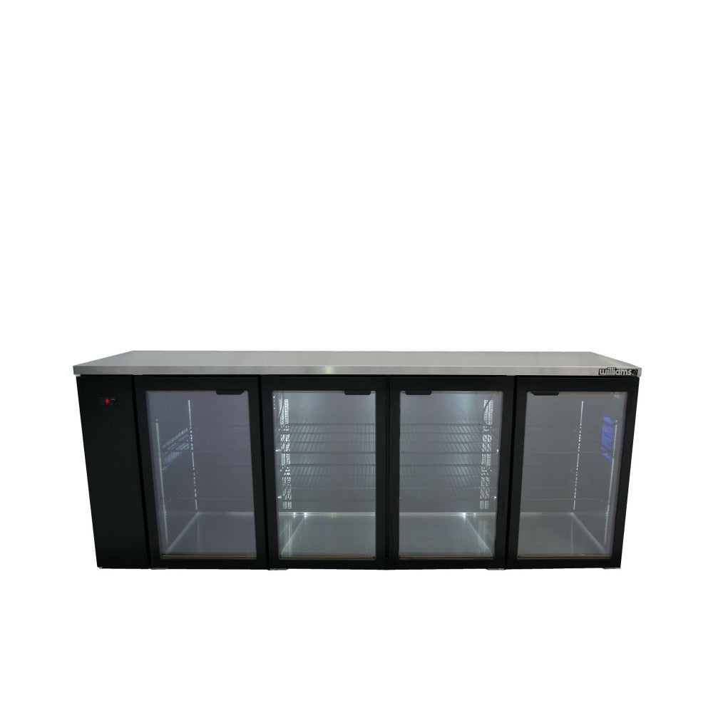 Cameo - Four Door Black Colorbond Remote Back Bar Counter Display Refrigerator