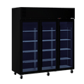 Pearl - Three Door Black Colorbond Upright Display Refrigerator