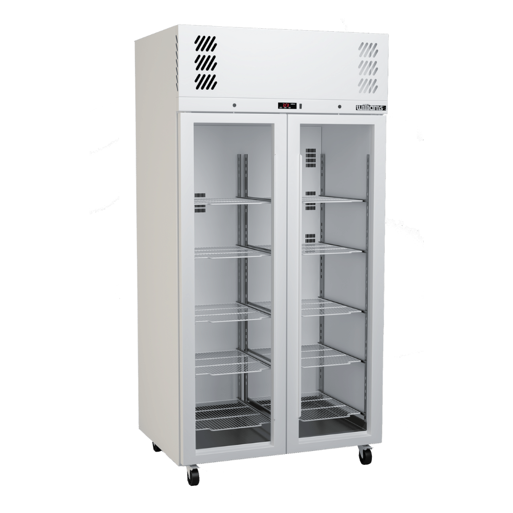 Pearl - Slim Two Door White Colorbond Upright Display Refrigerator