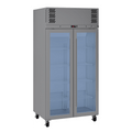 Pearl - Slim Two Door Stainless Steel Upright Display Refrigerator