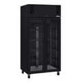 Pearl - Slim Two Door Black Colorbond Upright Display Refrigerator