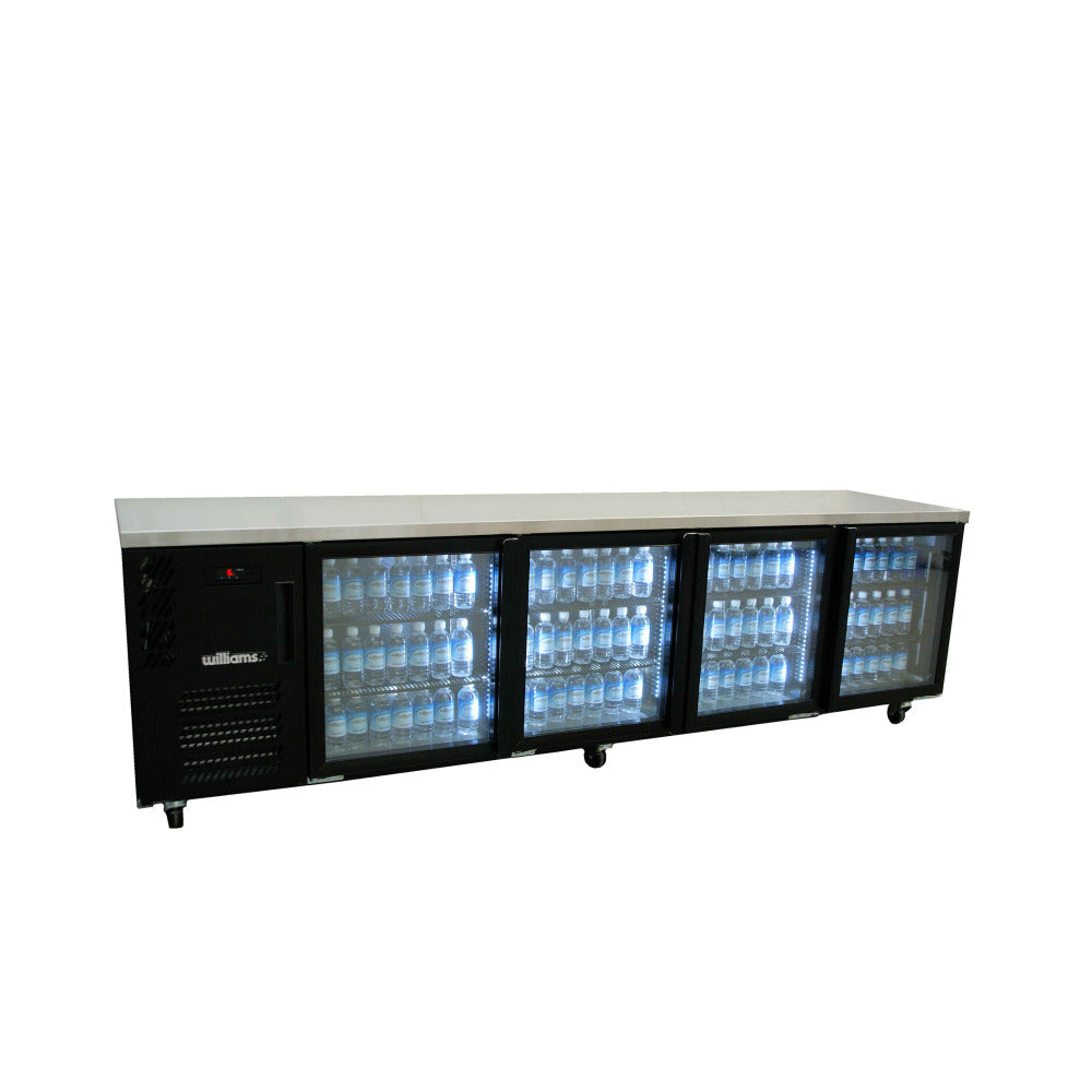 Boronia -  Four Door Black Colorbond Under Counter Display Refrigerator